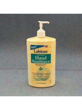Empty Lubricare Instant Hand Sanitizer Bottle Pump Vintage 1990s Movie Prop Set